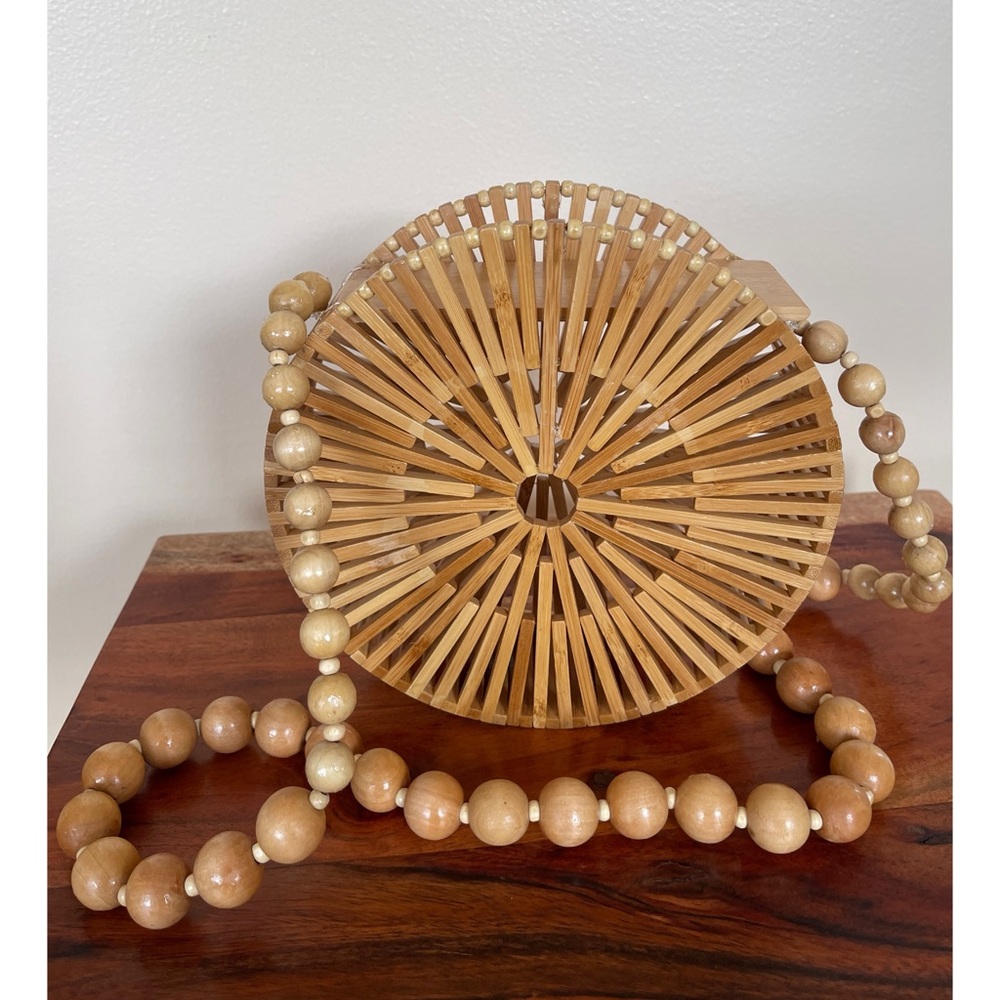 Natural Bamboo Round Bag
